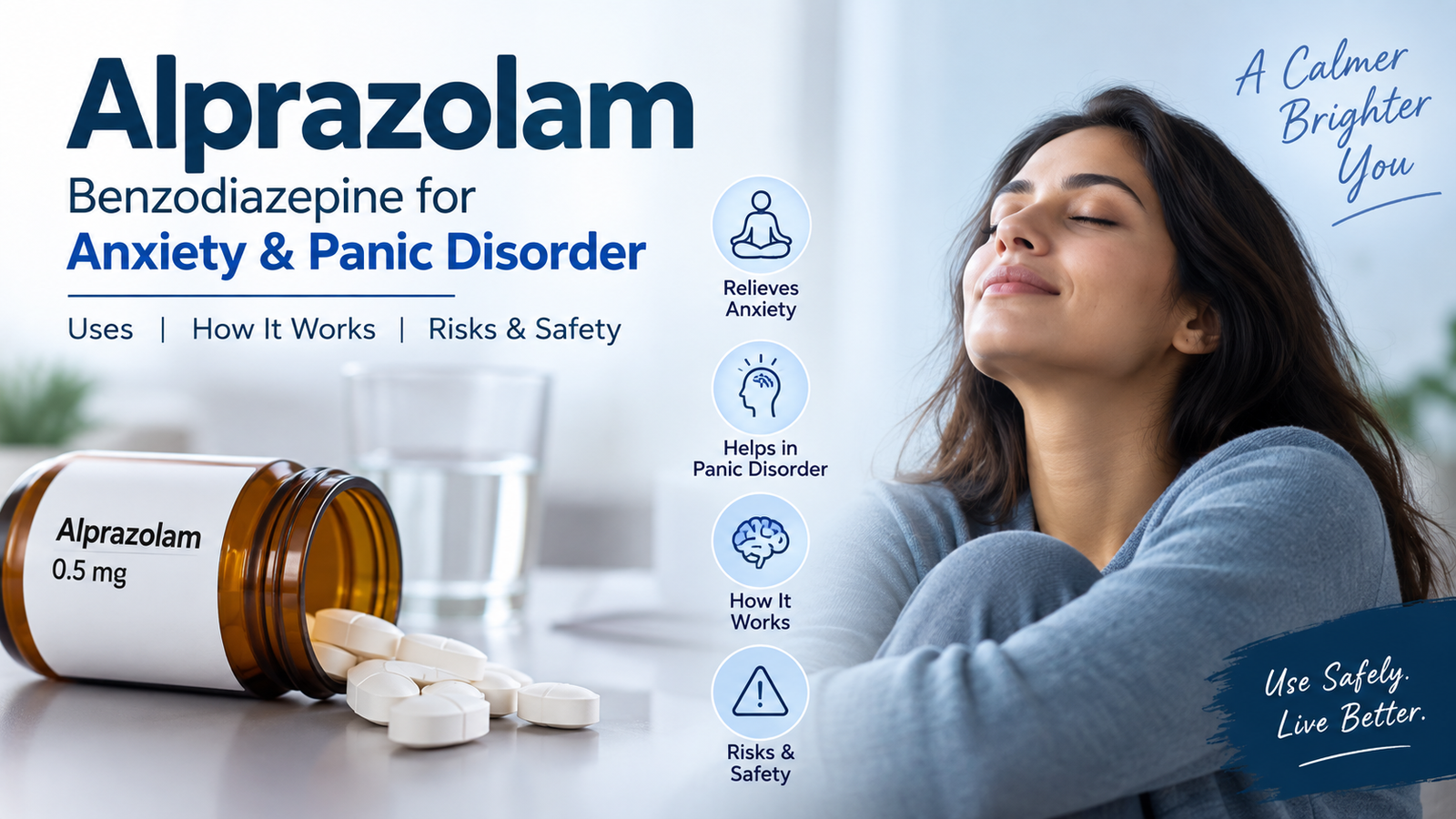 Alprazolam: Benzodiazepine for Anxiety & Panic Disorder — Uses, How It Works, Risks & Safety
