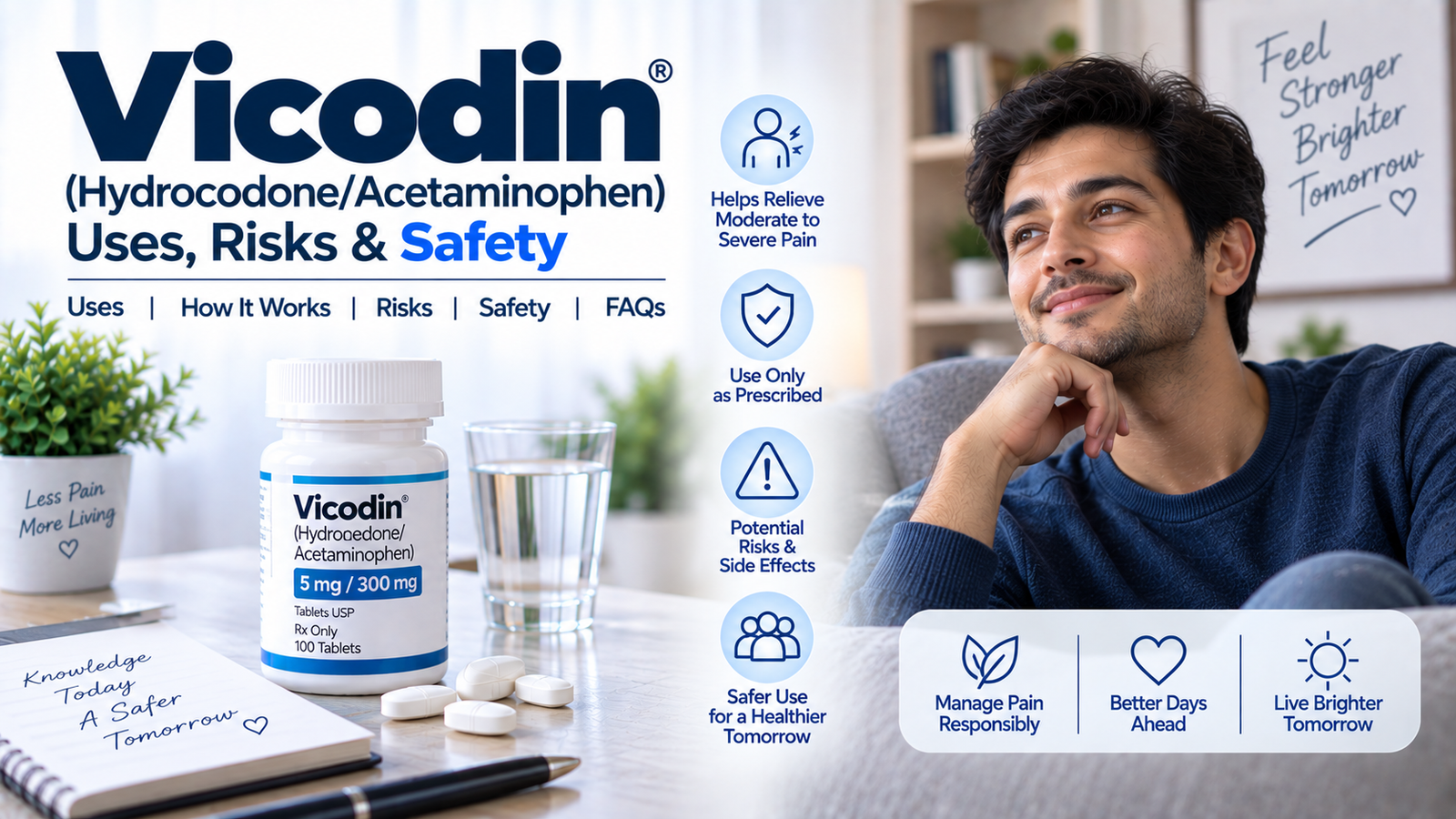 Vicodin (Hydrocodone/Acetaminophen): Opioid Combination for Moderate-to-Severe Pain — Uses & Safety